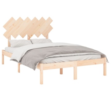 Cadru de pat mic dublu 4FT, 120x190 cm, lemn masiv - Img 3