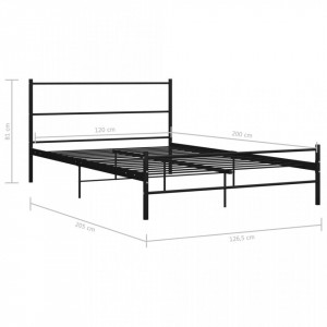 Cadru de pat, negru, 120 x 200 cm, metal - Img 6