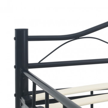 Cadru de pat, negru, 160 x 200 cm, oțel - Img 4