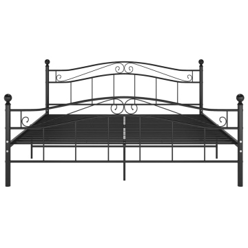 Cadru de pat, negru, 180x200 cm, metal - Img 3