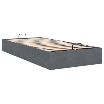 Cadru de pat otoman fără saltea Gri închis 80x200 cm catifea - Img 6