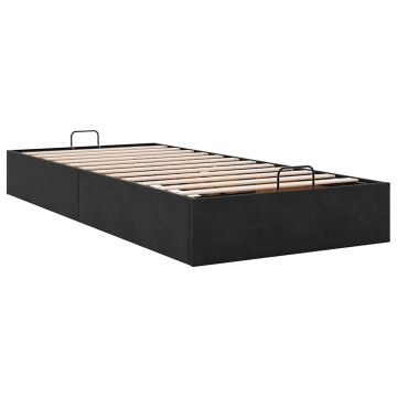 Cadru de pat otoman fără saltea Negru 100x200 cm catifea - Img 4