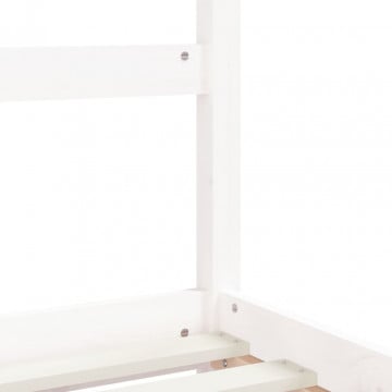 Cadru de pat pentru copii, alb, 80x200 cm, lemn masiv de pin - Img 6