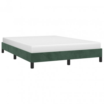 Cadru de pat, verde închis, 140x200 cm, catifea - Img 3