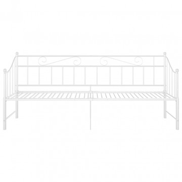 Cadru pat canapea extensibilă, alb, 90x200 cm, metal - Img 6