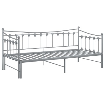 Cadru pat canapea extensibilă, gri, 90x200 cm, metal - Img 3