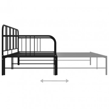 Cadru pat canapea extensibilă, negru, 90 x 200 cm, metal - Img 7