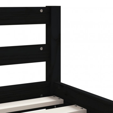 Cadru pat copii cu sertare, negru, 80x200 cm, lemn masiv de pin - Img 7