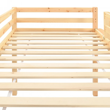 Cadru pat copii etajat cu tobogan &amp; scară 97x208cm lemn de pin - Img 3