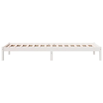 Cadru pat foarte lung fără saltea alb 100x220 cm lemn masiv pin - Img 8