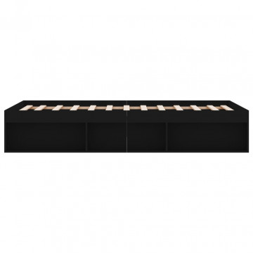 Cadru pat, negru, 180x200 cm, Super King Size - Img 6