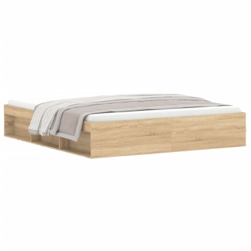 Cadru pat, stejar sonoma, 180x200 cm, Super King Size - Img 2
