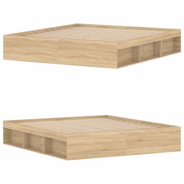 Cadru pat, stejar sonoma, 180x200 cm, Super King Size - Img 4
