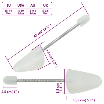 Calapoade de pantofi, 5 perechi, alb, EU 38-44, plastic - Img 5