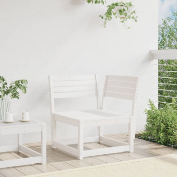 Canapea colțar de grădină, alb, 73x73x78 cm, lemn masiv pin - Img 3