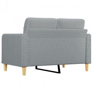 Canapea cu 2 locuri, gri deschis, 120 cm, material textil - Img 8