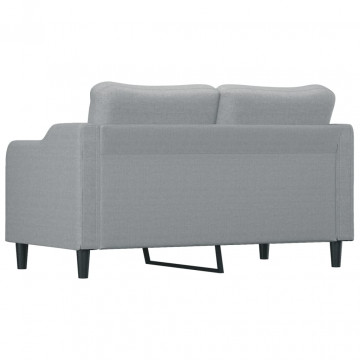 Canapea cu 2 locuri, gri deschis, 140 cm, material textil - Img 7