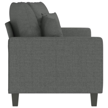 Canapea cu 2 locuri, gri închis, 140 cm, material textil - Img 4