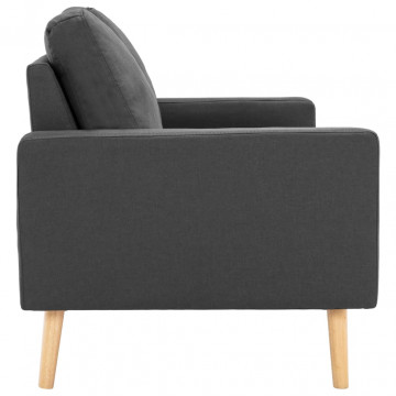 Canapea cu 2 locuri, gri închis, material textil - Img 4