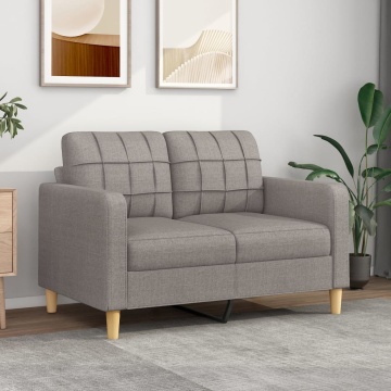 Canapea cu 2 locuri, gri taupe, 120 cm, material textil - Img 1