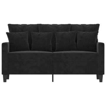 Canapea cu 2 locuri, negru, 120 cm, catifea - Img 3