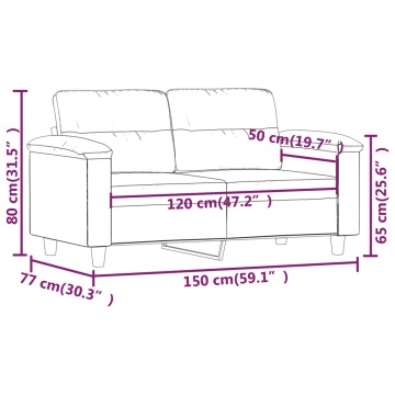 Canapea cu 2 locuri, negru, 120 cm, piele ecologică - Img 7