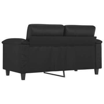 Canapea cu 2 locuri, negru, 120 cm, piele ecologică - Img 8
