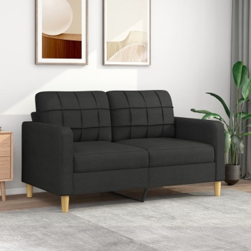 Canapea cu 2 locuri, negru, 140 cm, material textil - Img 1