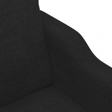 Canapea cu 2 locuri, negru, 140 cm, material textil - Img 5