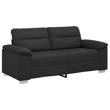 Canapea cu 2 locuri, negru, 140 cm, piele ecologică - Img 2