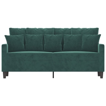 Canapea cu 2 locuri, verde închis, 140 cm, catifea - Img 3