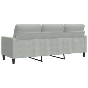 Canapea cu 3 locuri, gri deschis, material 180CM catifea - Img 5