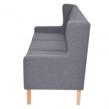 Canapea cu 3 locuri, material textil, gri - Img 2