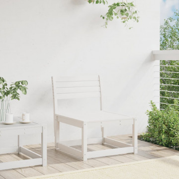 Canapea de grădină, alb, lemn masiv de pin - Img 3