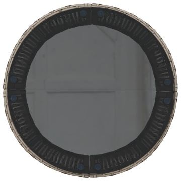 Canapea de grădină cu masă/perne, semi-rotundă, gri, poliratan - Img 5