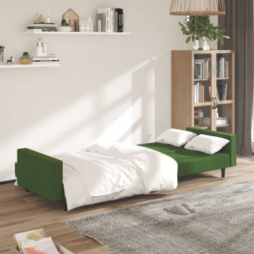 Canapea extensibilă cu 2 locuri, verde închis, catifea - Img 3