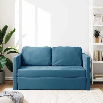 Canapea extensibilă de podea 2 în 1, albastru, 122x204x55 cm - Img 3