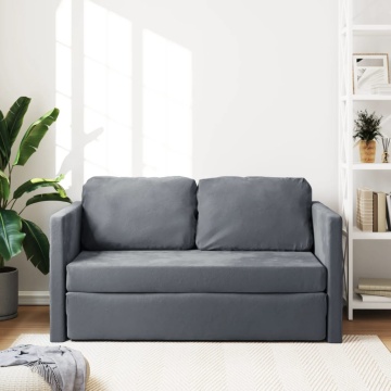 Canapea extensibilă de podea 2 în 1, gri închis, 122x204x55 cm - Img 3
