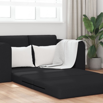 Canapea Pat 2-in-1 Neagră 148x71x83 cm Țesătură - Img 4