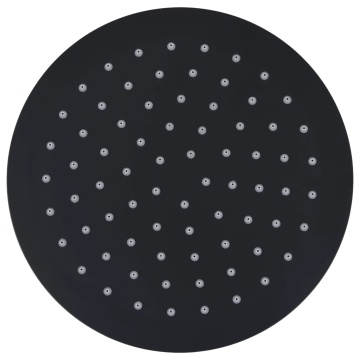 Cap de duș tip ploaie rotund, negru, 20 cm, oțel inoxidabil - Img 2