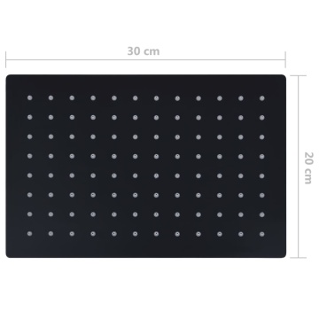Cap duș dreptunghiular tip ploaie negru 30x20cm oțel inoxidabil - Img 6