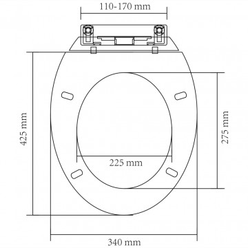 Capac WC cu închidere silențioasă, alb, oval - Img 7