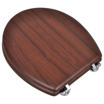 Capac WC, maro, MDF, model simplu - Img 3