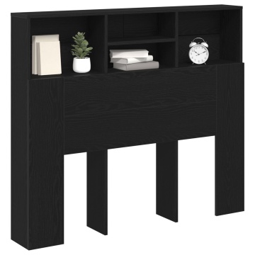 Capitană Negru Stejar 120x19x103.5 cm Lemn Prelucrat - Img 2