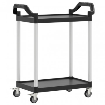 Cărucior cu 2 niveluri, negru, 81x41x92 cm, aluminiu - Img 2