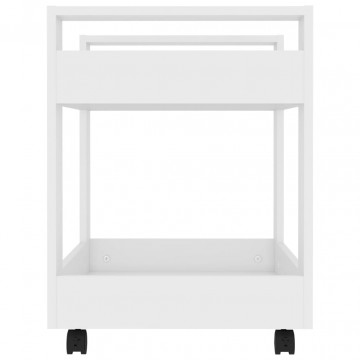 Cărucior de birou, alb, 60x45x60 cm, lemn prelucrat - Img 5