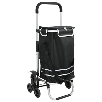 Carucior de cumpărături cu roți pentru scări Negru 40 L - Img 2