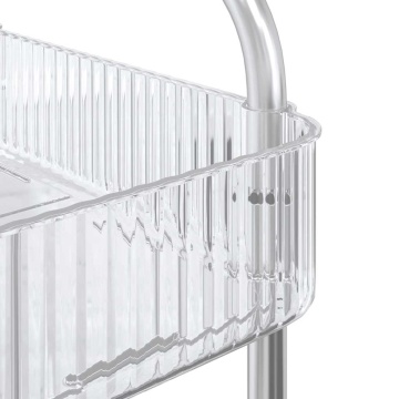 Cărucior de depozitare cu 3 niveluri transparent acrilic - Img 6