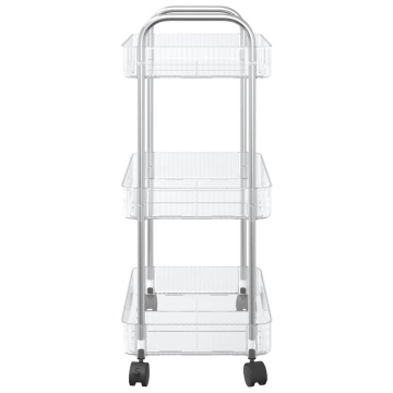 Cărucior de depozitare cu 3 niveluri transparent acrilic - Img 8