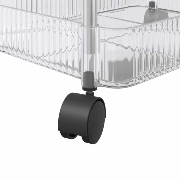 Cărucior de depozitare cu 4 niveluri, transparent acrilic - Img 7